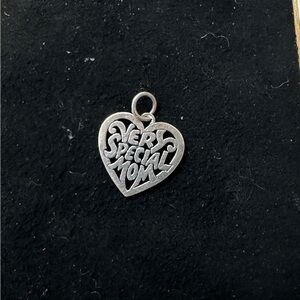 James Avery Silver 'Very Special Mom' Heart Pendant